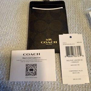 NWT Coach ID Lanyard Gold/Black